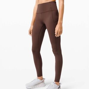 Lululemon Fast and Free Tight II 25" *Non-Reflective Nulux Brown Earth size 4